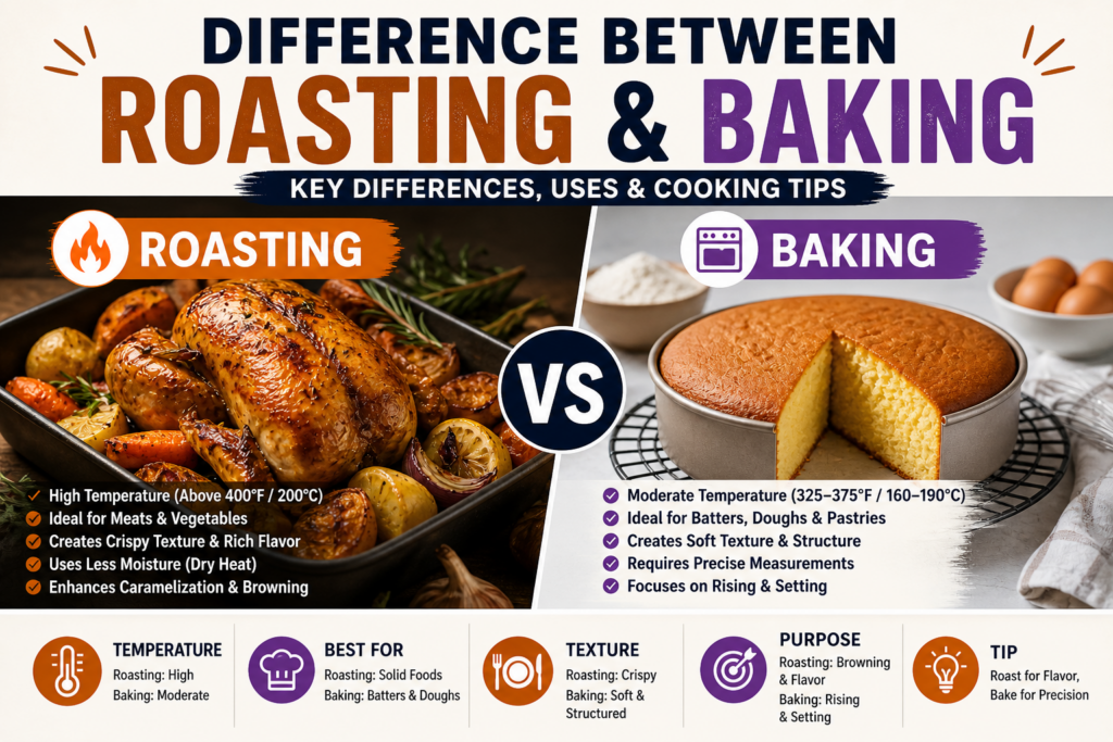 Difference Between Roasting and Baking